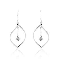 Boucles D'oreilles Pendantes Melaine Argent Blanc