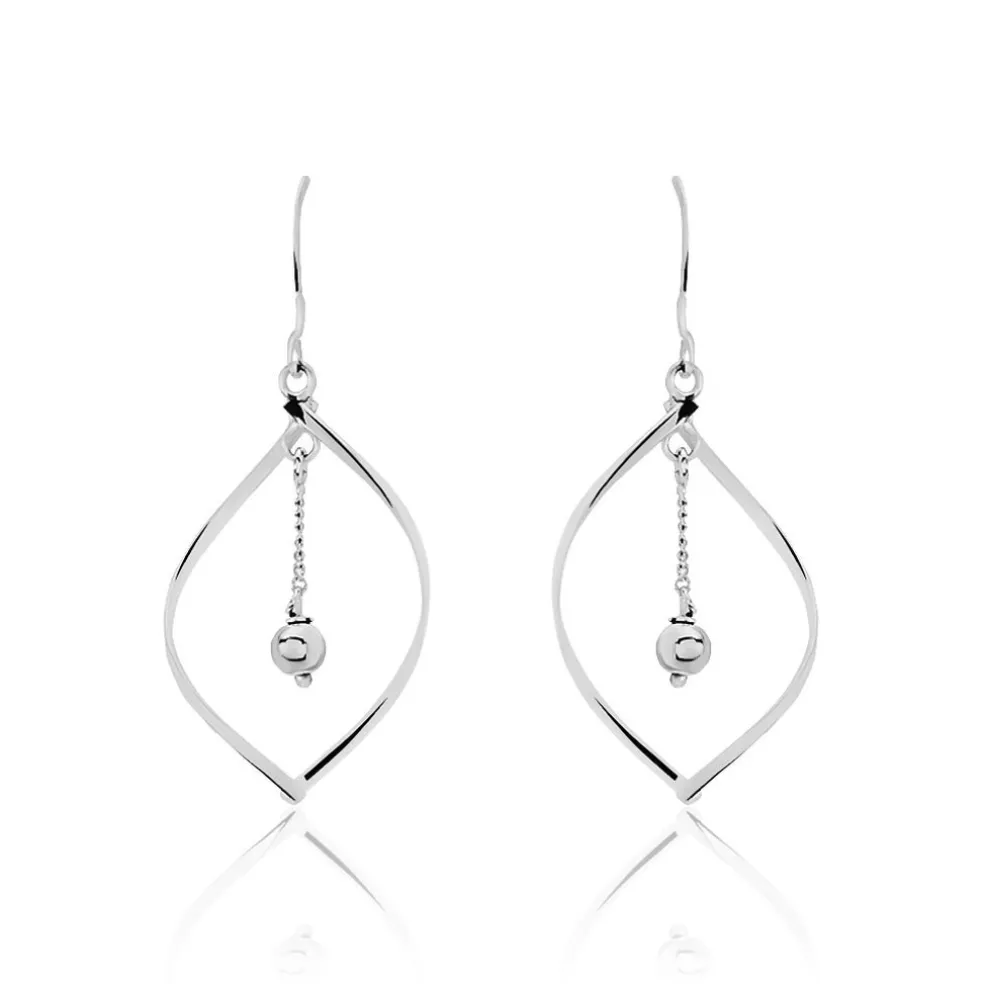 Boucles D'oreilles Pendantes Melaine Argent Blanc