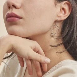 Boucles D'oreilles Pendantes Charlyn Argent Blanc