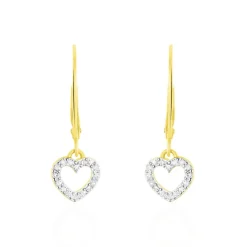 Boucles D'oreilles Pendantes Ursa Or Jaune Diamant