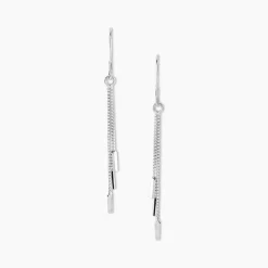 Boucles D'oreilles Pendantes Ginevra Argent Blanc