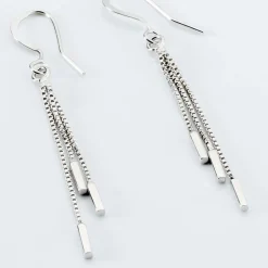 Boucles D'oreilles Pendantes Ginevra Argent Blanc