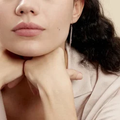 Boucles D'oreilles Pendantes Ginevra Argent Blanc