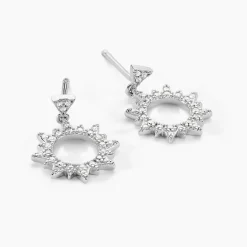 Boucles D'oreilles Pendantes Teana Argent Blanc Oxyde De Zirconium