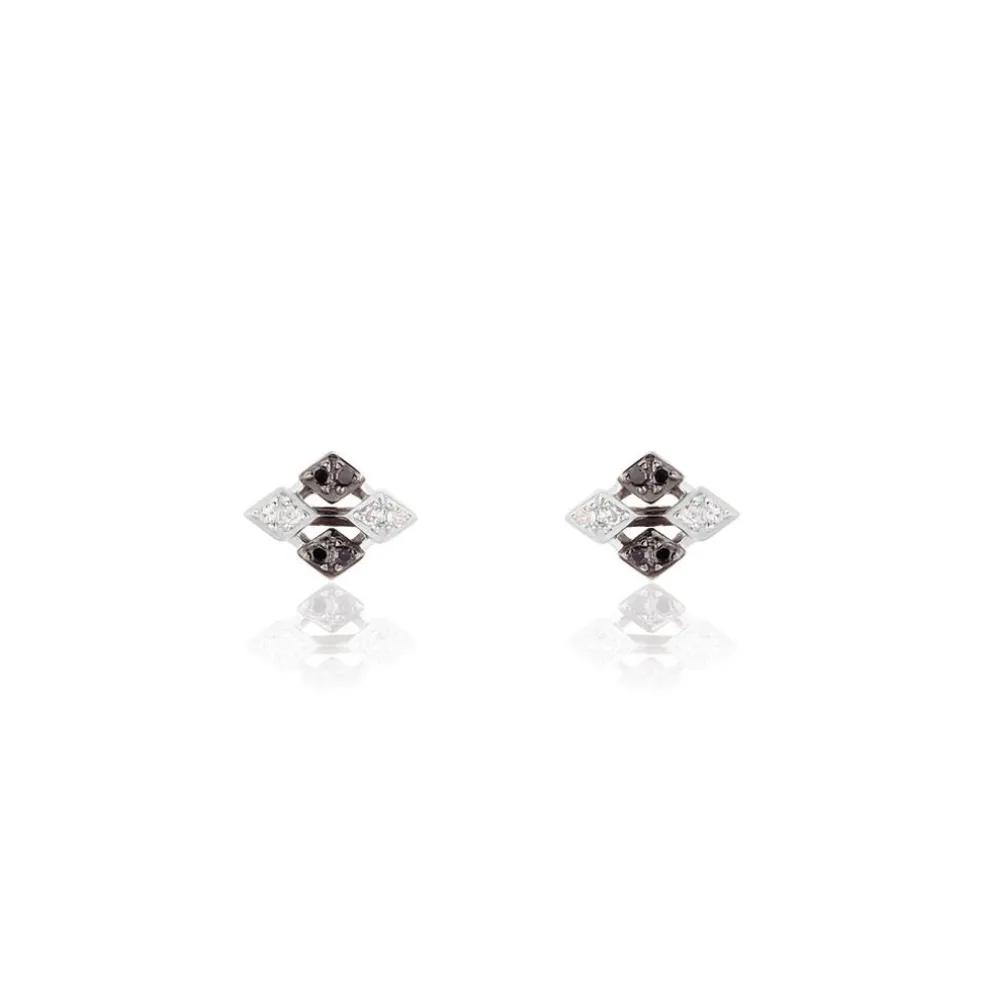 Boucles D'oreilles Pendantes Enid Or Blanc Diamant