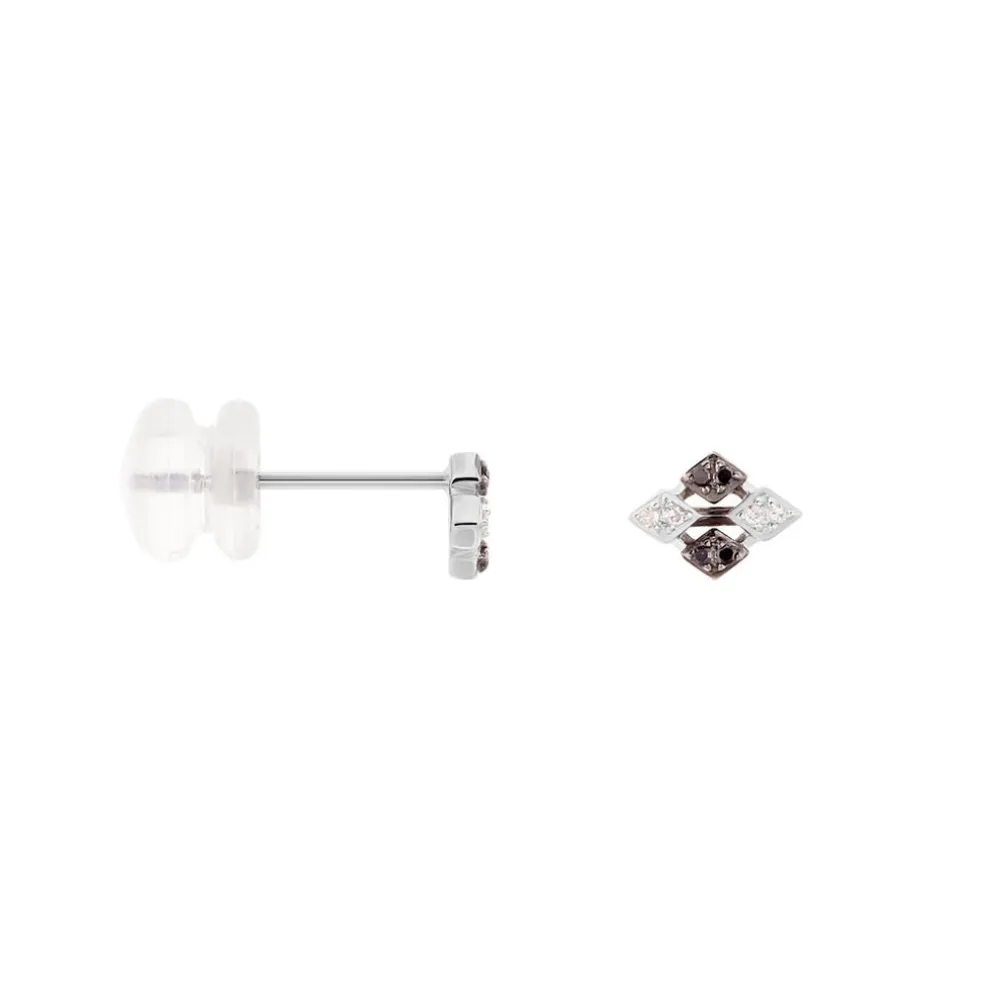 Boucles D'oreilles Pendantes Enid Or Blanc Diamant