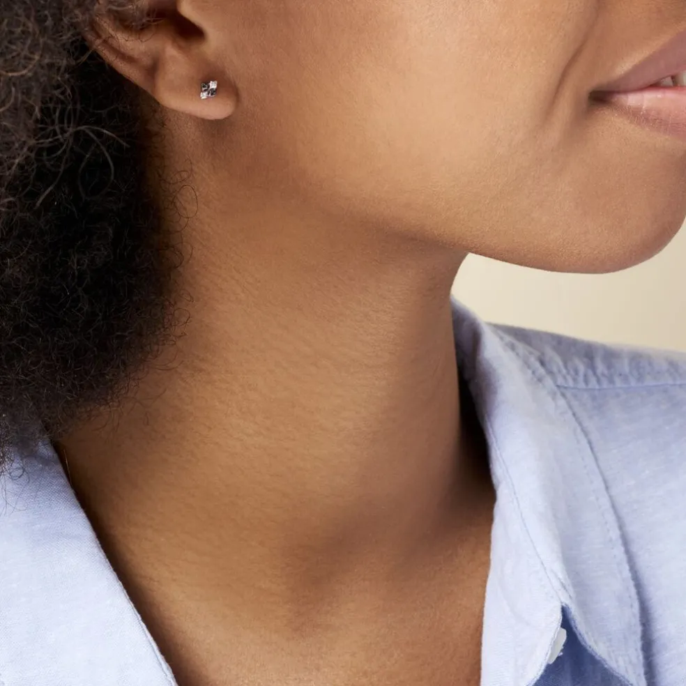 Boucles D'oreilles Pendantes Enid Or Blanc Diamant