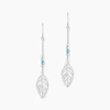 Boucles D'oreilles Pendantes Grethel Argent Blanc Turquoise