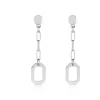 Boucles D'oreilles Pendantes Soho Argent Blanc