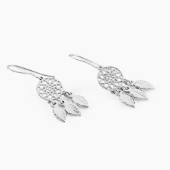 Boucles D'oreilles Pendantes Ida Argent Blanc