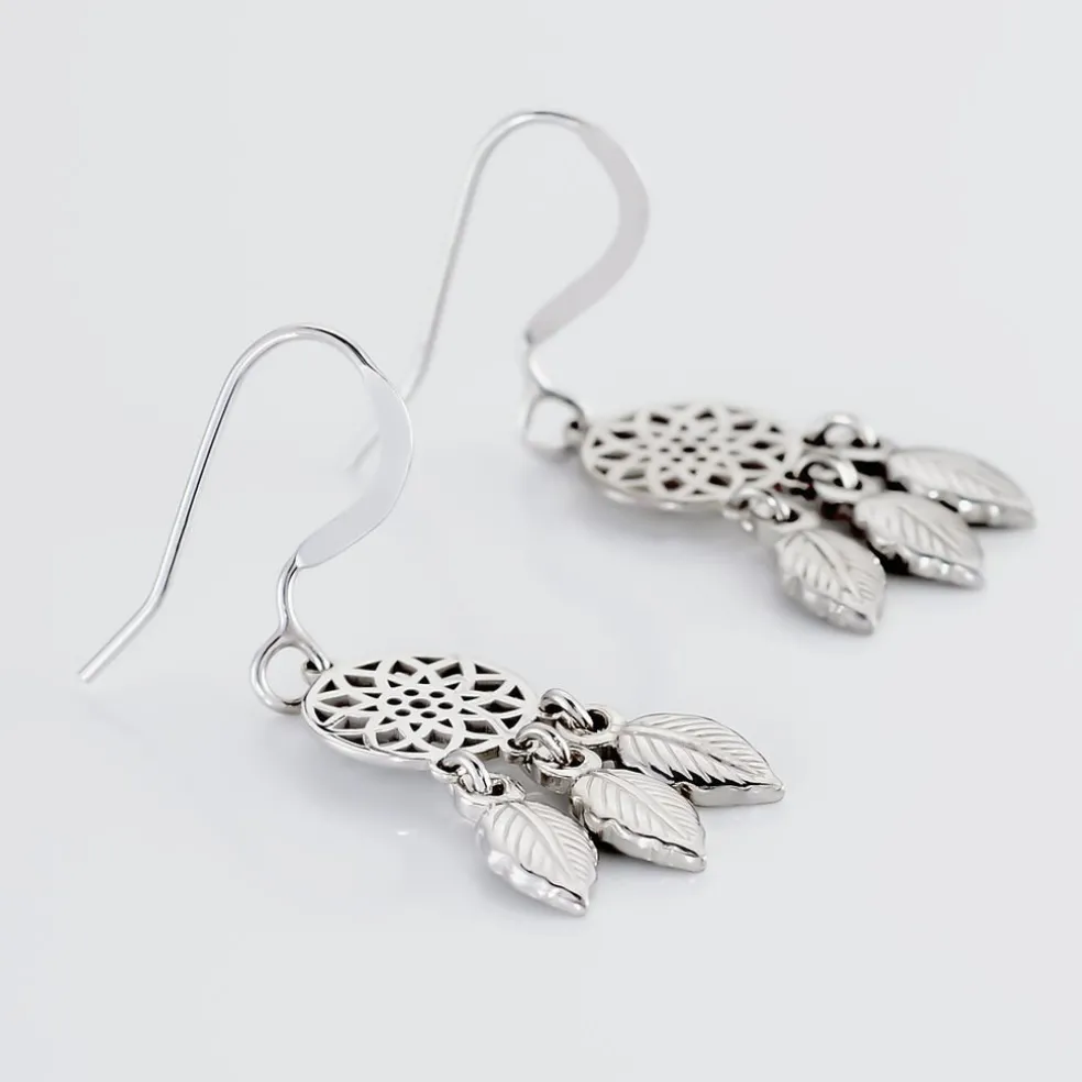 Boucles D'oreilles Pendantes Ida Argent Blanc