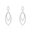 Boucles D'oreilles Pendantes Toupie Argent Blanc