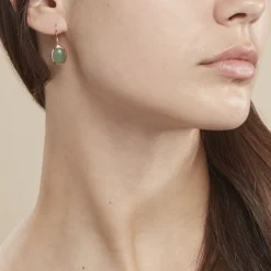 Boucles D'oreilles Pendantes Veina Plaqué Or Jaune Aventurine