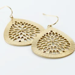 Boucles D'oreilles Pendantes Acier Doré Iwona