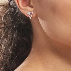Boucles D'oreilles Pendantes Domnika Argent Blanc Oxyde De Zirconium