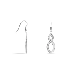 Boucles D'oreilles Pendantes Odile Argent Blanc Oxyde De Zirconium