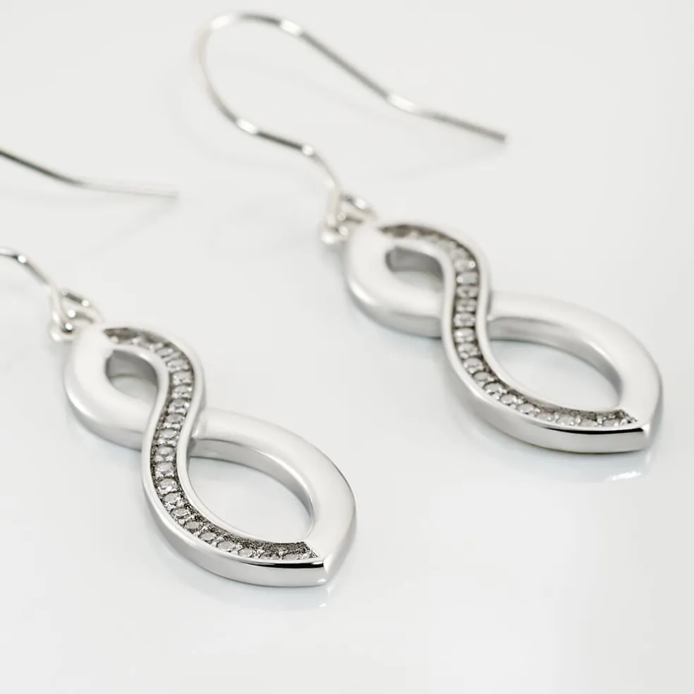 Boucles D'oreilles Pendantes Odile Argent Blanc Oxyde De Zirconium