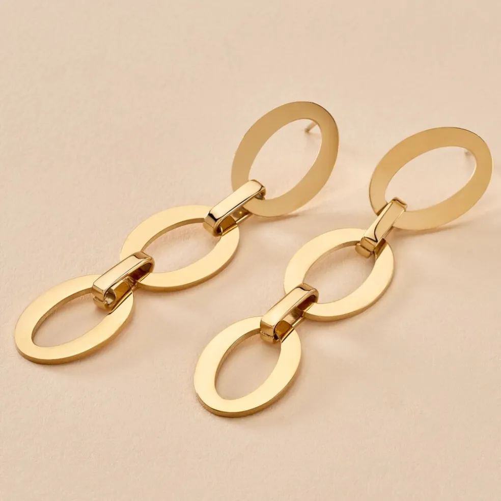 Boucles D'oreilles Pendantes Sprita Acier Doré