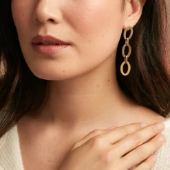 Boucles D'oreilles Pendantes Sprita Acier Doré