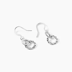 Boucles D'oreilles Pendantes Argent Blanc
