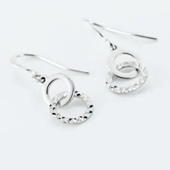 Boucles D'oreilles Pendantes Argent Blanc