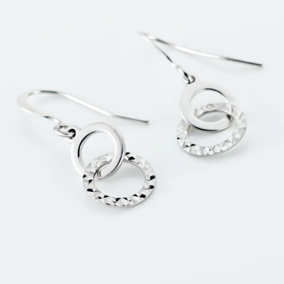 Boucles D'oreilles Pendantes Argent Blanc