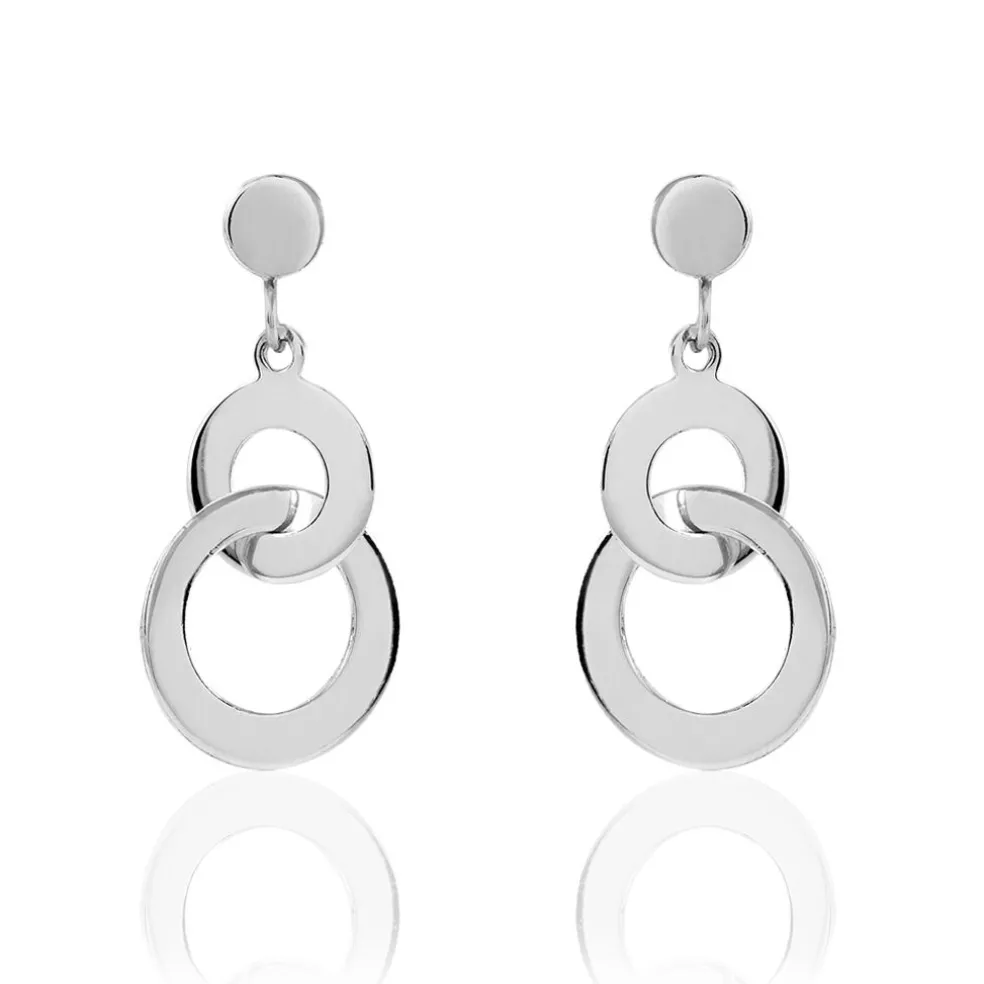 Boucles D'oreilles Pendantes Anjeza Argent Blanc