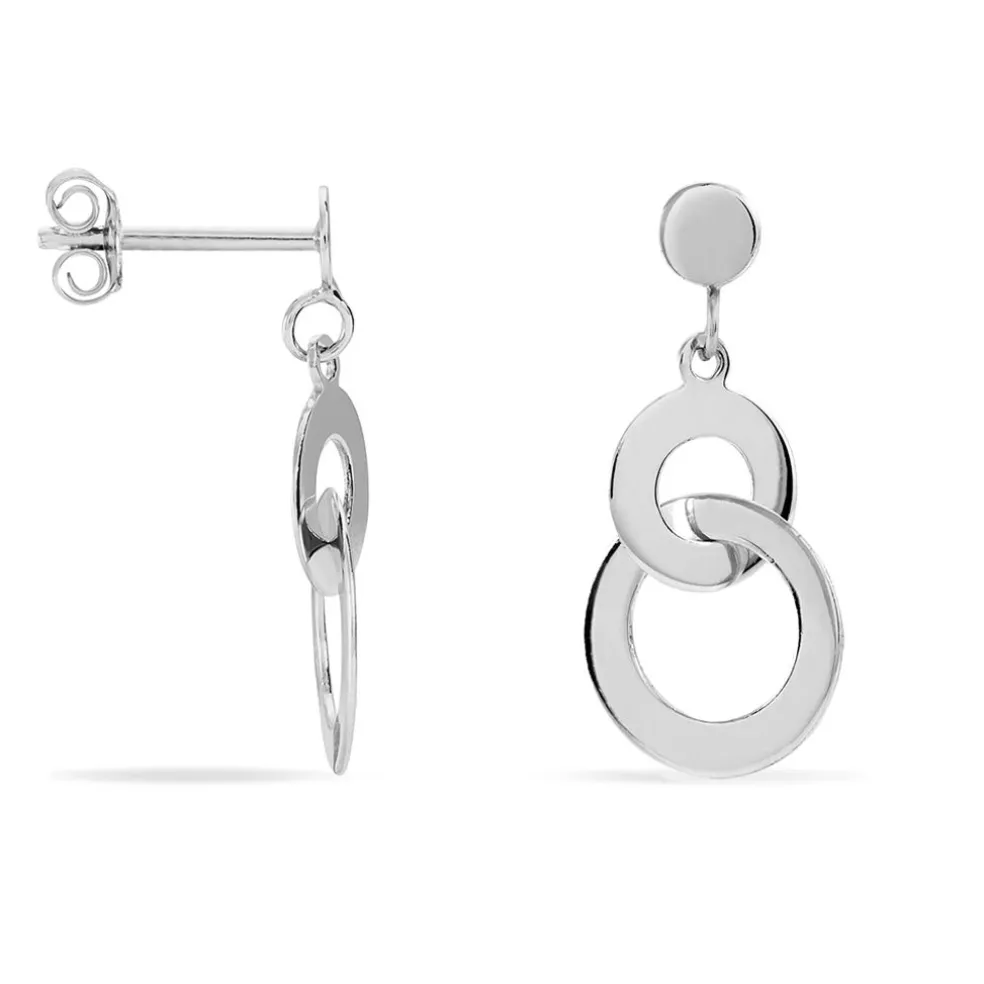 Boucles D'oreilles Pendantes Anjeza Argent Blanc