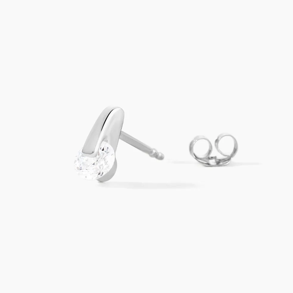 Boucles D'oreilles Pendantes Vera Argent Blanc Oxyde De Zirconium