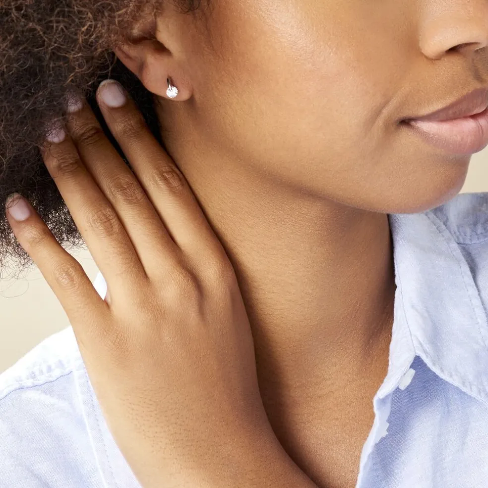 Boucles D'oreilles Pendantes Vera Argent Blanc Oxyde De Zirconium