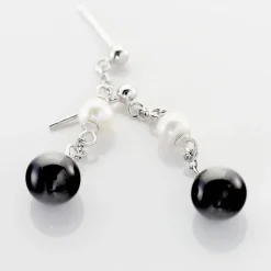 Boucles D'oreilles Pendantes Lucia Cera Argent Blanc Perle De Culture