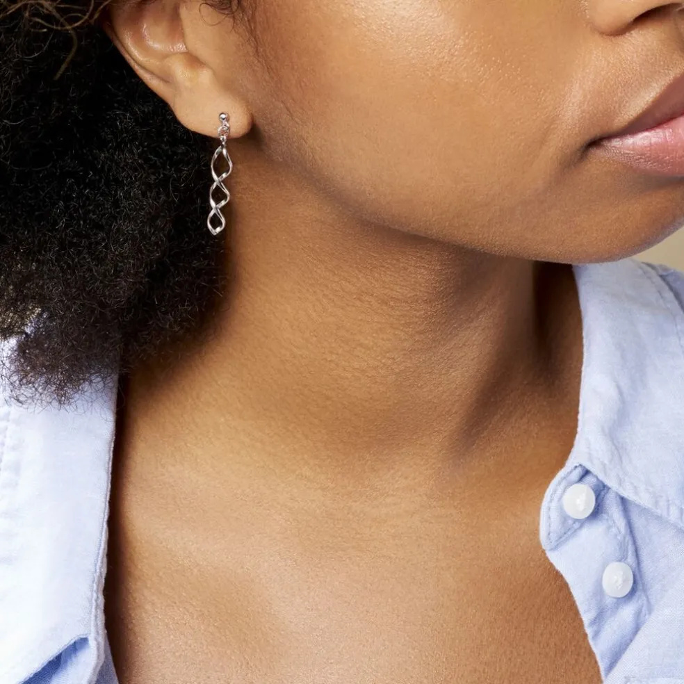 Boucles D'oreilles Pendantes Jolanda Argent Blanc