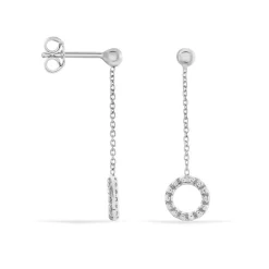 Boucles D'oreilles Pendantes Peytone Argent Blanc