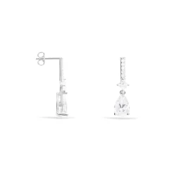 Boucles D'oreilles Pendantes Eowyn Argent Blanc Oxyde De Zirconium