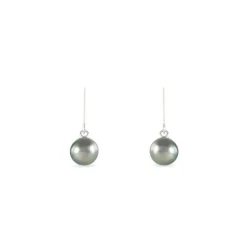 Boucles D'oreilles Pendantes Elitivae Or Blanc Perle De Tahiti