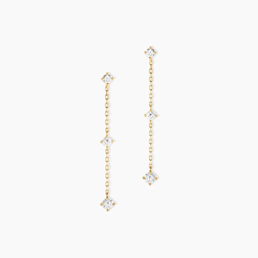 Boucles D'Oreilles Pendantes Madhav Or Jaune Diamant Synthétique