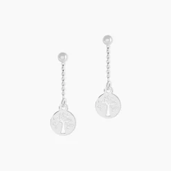 Boucles D'oreilles Pendantes Audrey-rose Argent Blanc