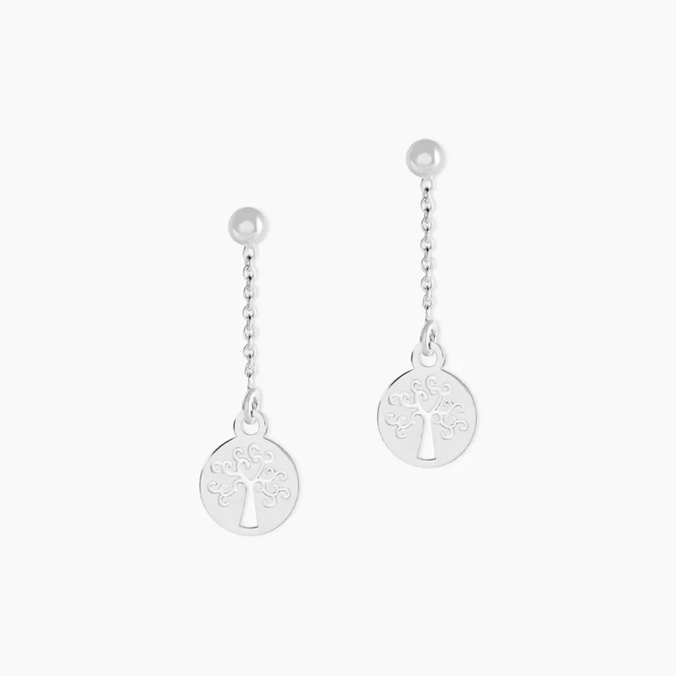 Boucles D'oreilles Pendantes Audrey-rose Argent Blanc