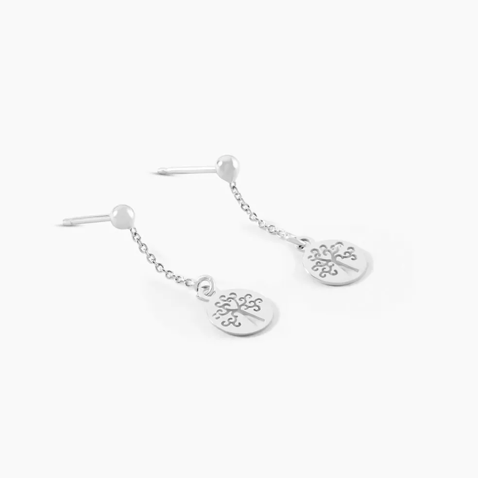 Boucles D'oreilles Pendantes Audrey-rose Argent Blanc
