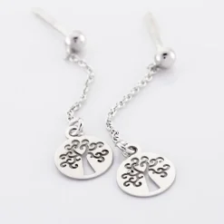 Boucles D'oreilles Pendantes Audrey-rose Argent Blanc