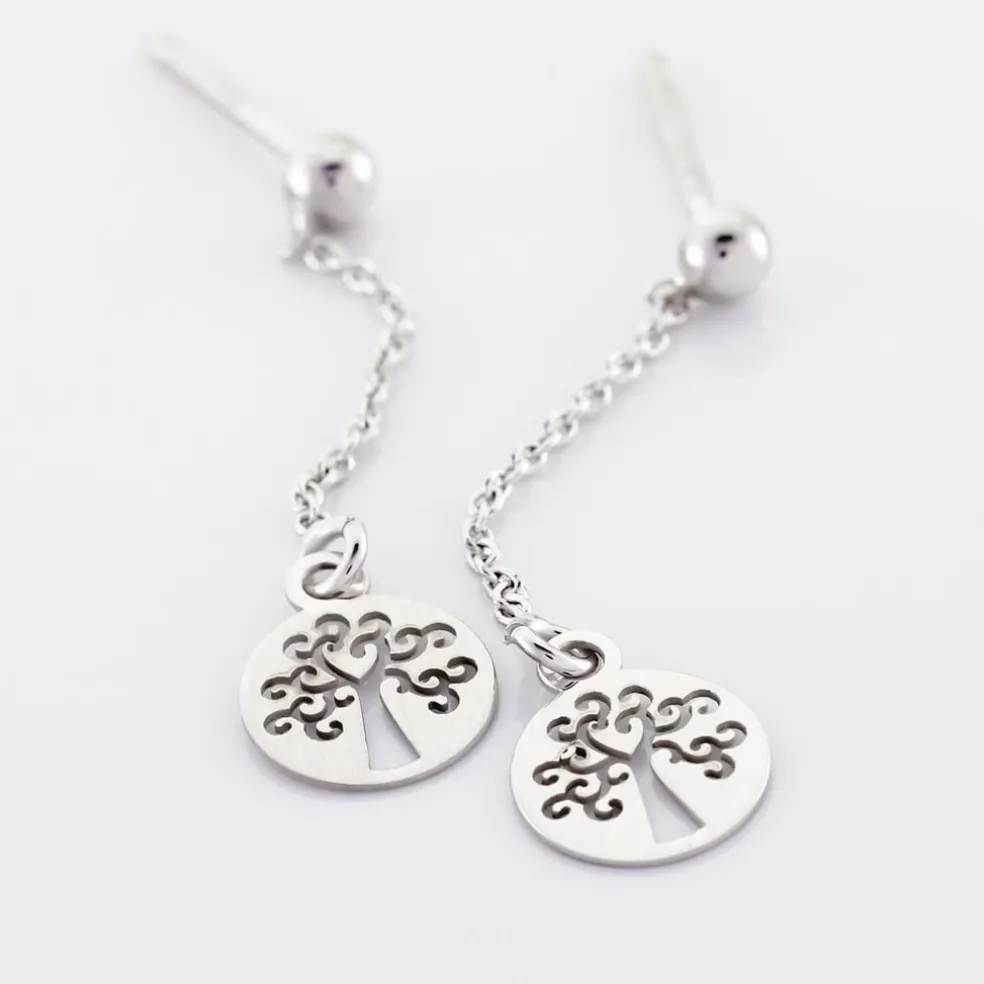 Boucles D'oreilles Pendantes Audrey-rose Argent Blanc