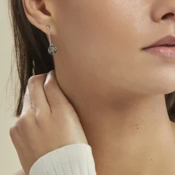Boucles D'oreilles Pendantes Audrey-rose Argent Blanc