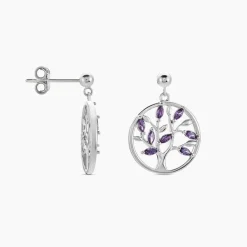 Boucles D'oreilles Pendantes Venka Argent Blanc Oxyde De Zirconium