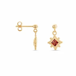 Boucles D'oreilles Pendantes Bobbie Plaqué Or Jaune Oxyde De Zirconium