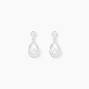 Boucles D'oreilles Pendantes Phaenna Or Blanc Oxyde De Zirconium
