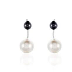 Boucles D'oreilles Pendantes Alyson Argent Blanc Céramique
