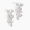 Boucles D'oreilles Pendantes Radiant Bloom Argent Blanc Oxyde