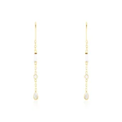 Boucles D'oreilles Pendantes Otso Or Jaune Oxyde De Zirconium