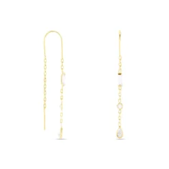 Boucles D'oreilles Pendantes Otso Or Jaune Oxyde De Zirconium