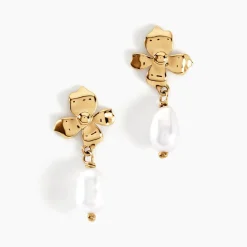 Boucles D'oreilles Pendantes Audley Or Jaune Perle De Culture